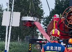 天津消防利用远程供水单元进行排水排涝作业