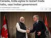 外媒：加拿大印度同意启动全面经济伙伴关系协定谈判